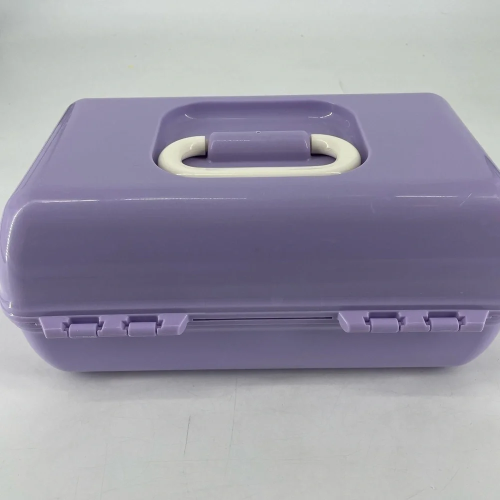 Caboodle Vintage Makeup Carrying Case with Mirror Purple